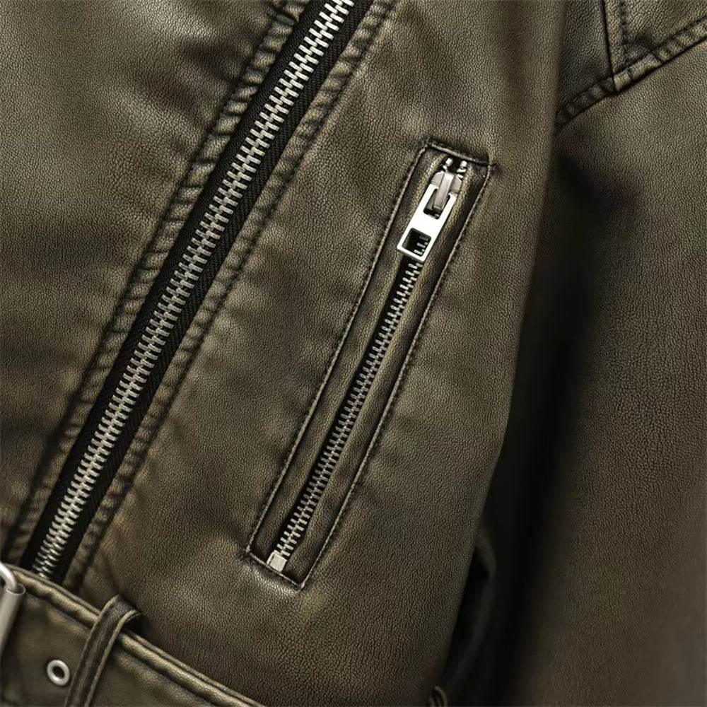 Women Carbon Vintage Lambskin Leather Jacket