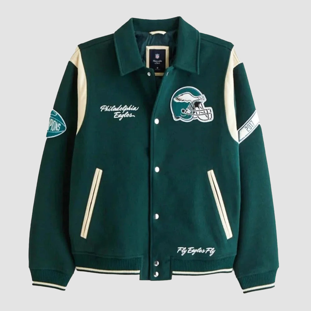 Abercrombie-philadelphia-Eagles-Green-Varsity-Jacket