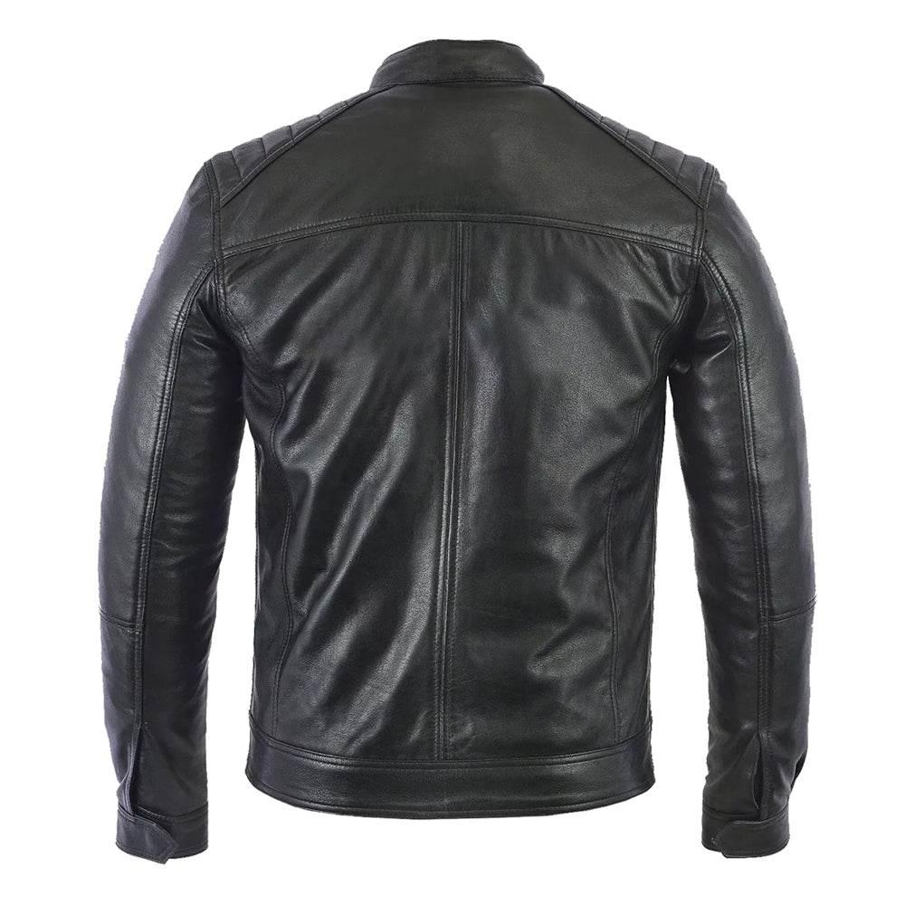 Cafe Racer Black Leather Jacket for Men