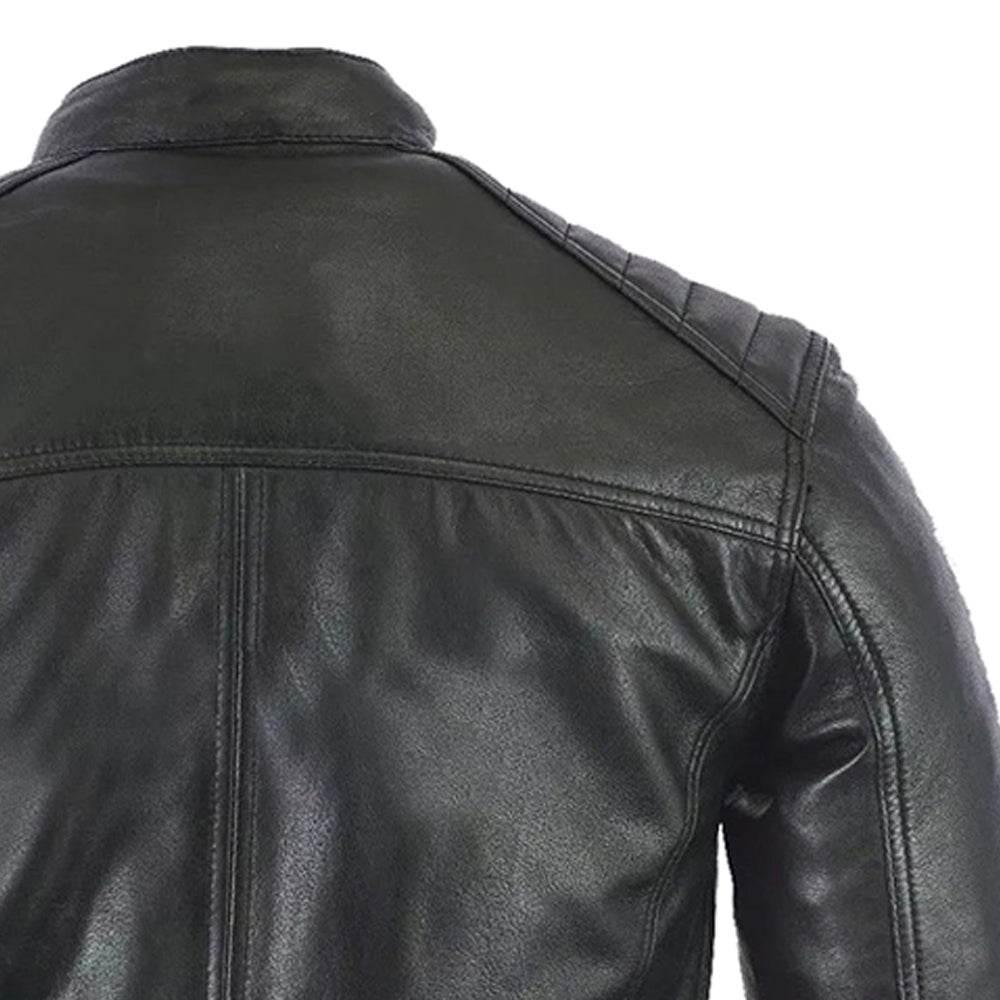 Cafe Racer Black Leather Jacket for Men