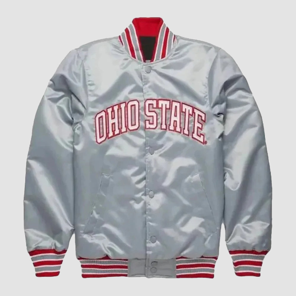 OhioStateBuckeyesVarsityJacketSilver