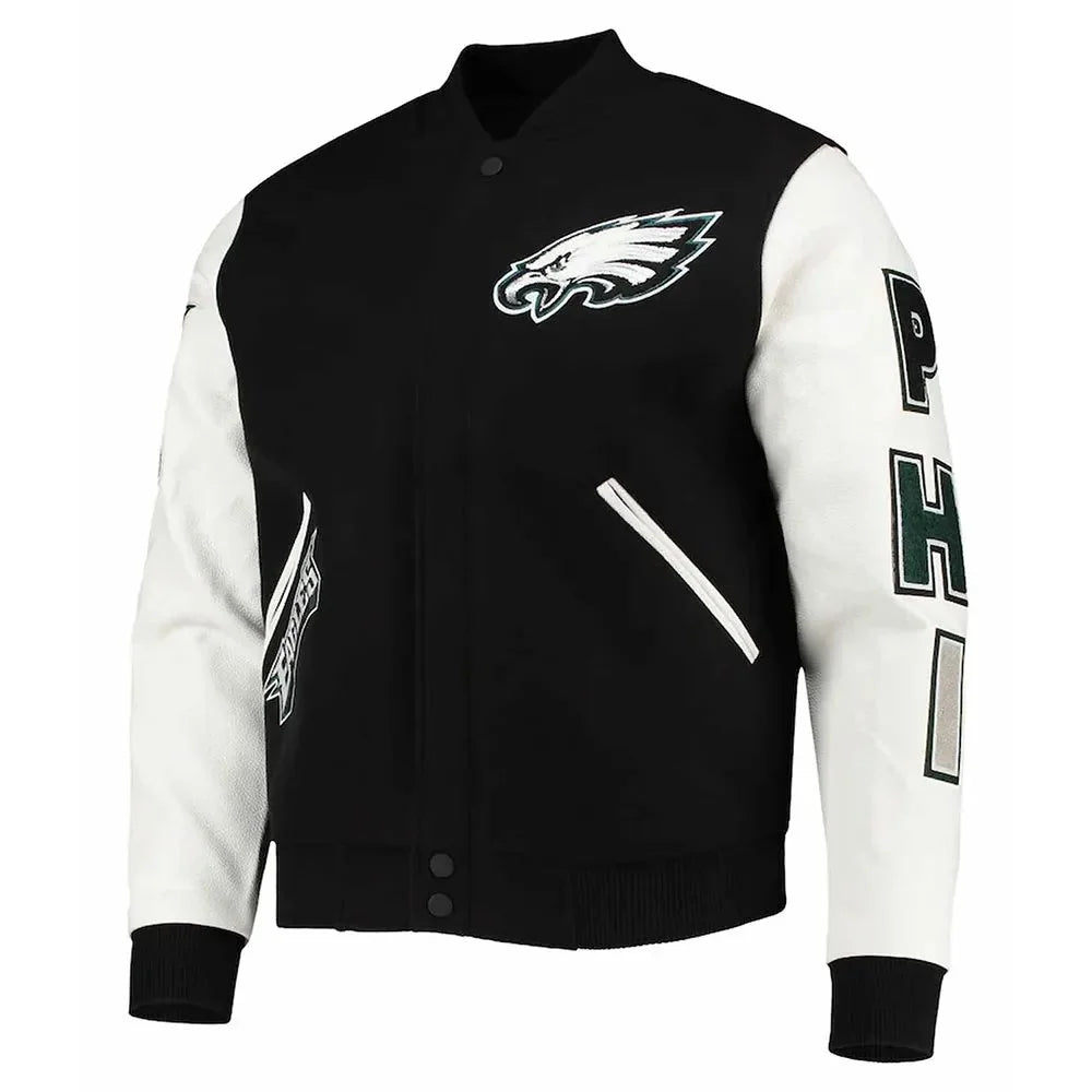 Philadelphea-Eagles-Black-and_-White-Letterman-Jacket