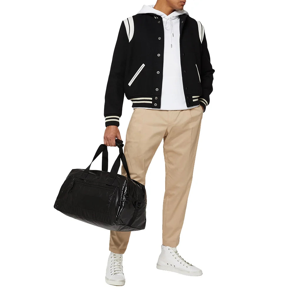 Men's Black and White Varsity Jacket